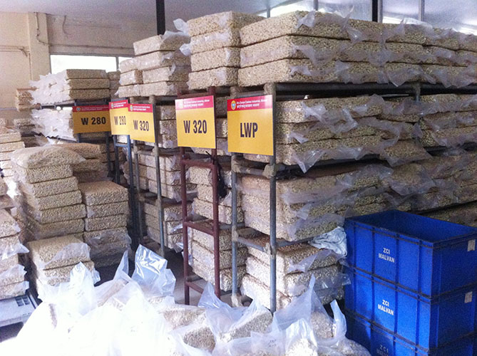 Sorted cashews ready for export
