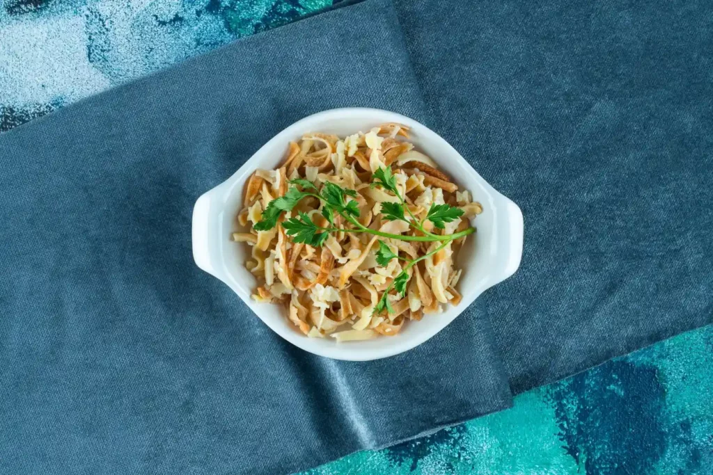 Noodles in a bowl