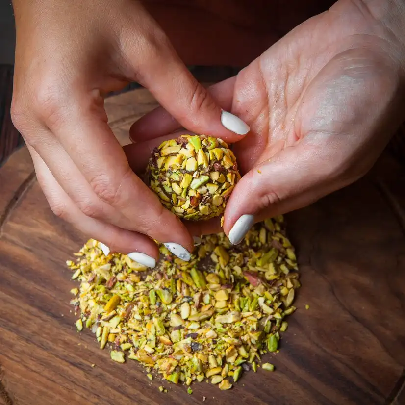 Zantye’s almond and pistachio energy balls