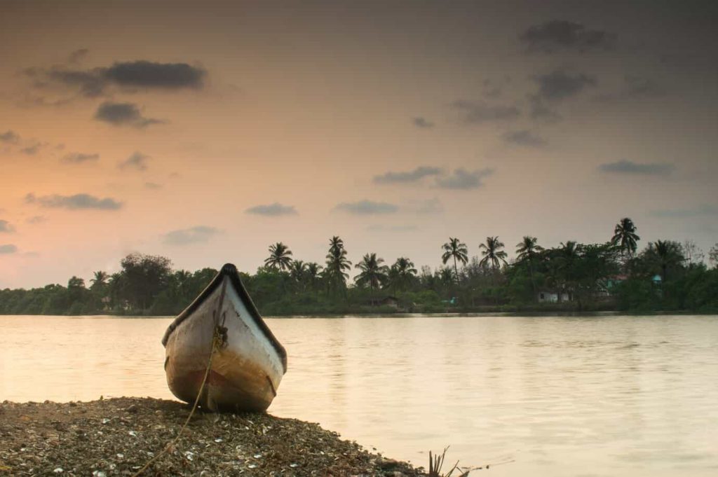 Goan sea shore with a boat